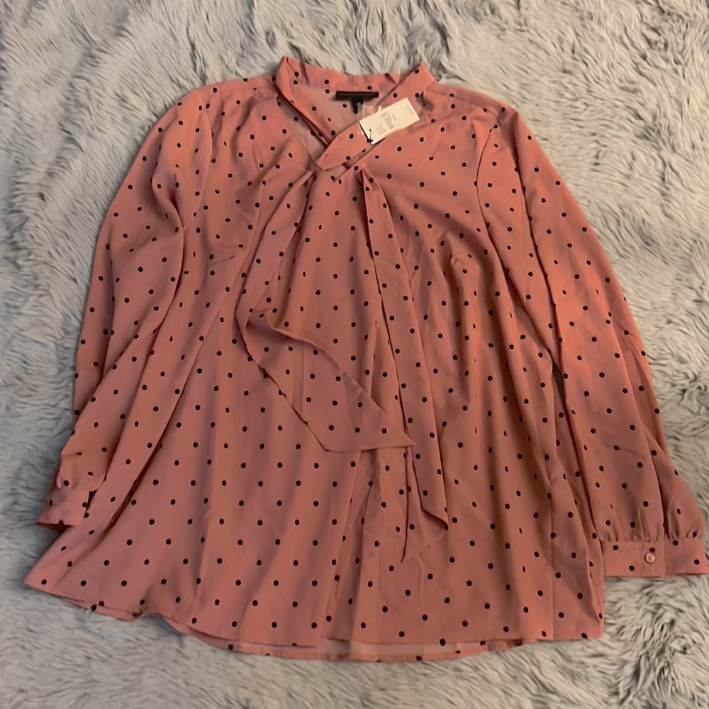 Lane Bryant- V-Neck Polkadot Blouse Size 18/20